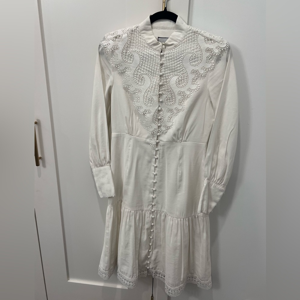 Ellie Makir, Zimmerman Inspired, White Knee length dress with Lace